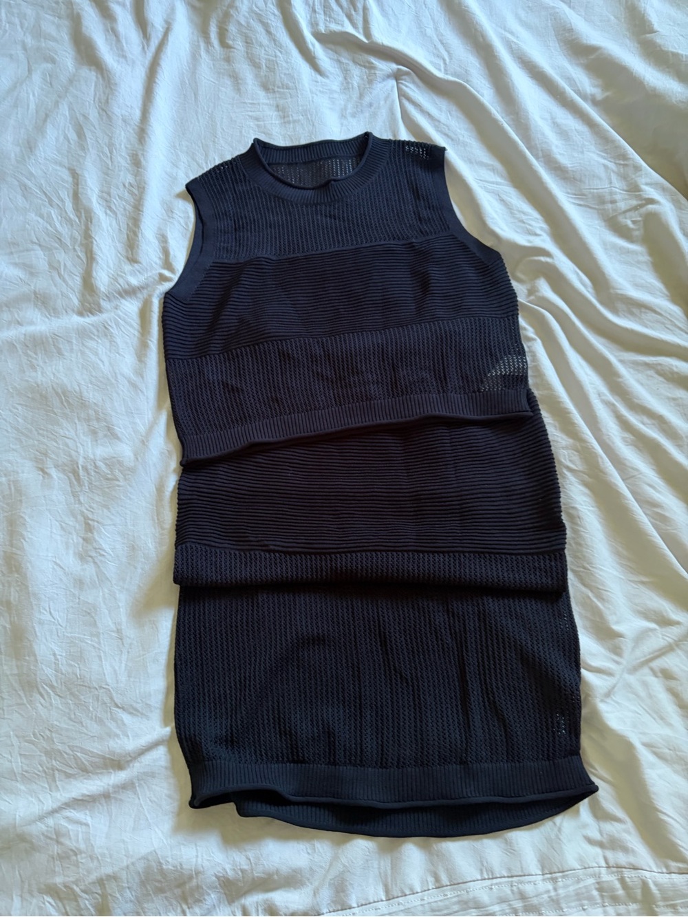 SHEIN Black Knit Skirt Set